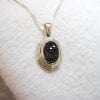 gold pendant Setted With Black diamonds, gold necklace