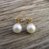 Gold Stud Pearl Earrings, Gold Pearl Earrings