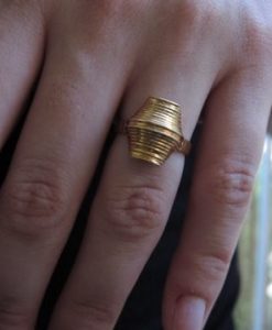 Gold wave ring - Contemporary gold ring - Modern gold ring - Architecture ring -  Highway ring - Free shipping - New designer gold ring