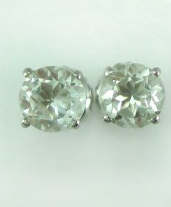 Green Amethyst Stud Earrings, Green Amethyst Earrings