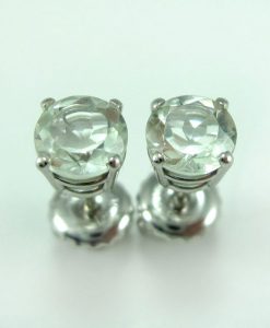 Green Amethyst Stud Earrings, Green Amethyst Earrings