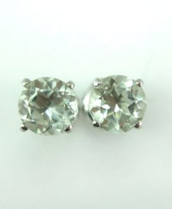 Green Amethyst Stud Earrings, Green Amethyst Earrings