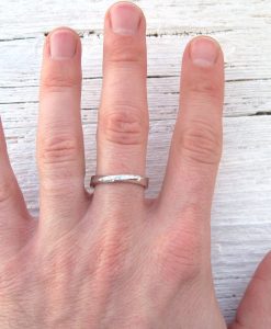 Hammered Mobius Wedding Ring, White Gold Hammered Mobius Wedding Band