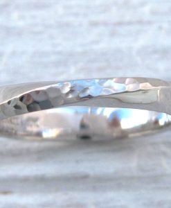 Hammered Mobius Wedding Ring, White Gold Hammered Mobius Wedding Band