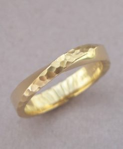 Hammered Mobius Wedding Ring, White Gold Hammered Mobius Wedding Band