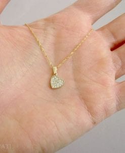 Heart pendant, Gold heart necklace