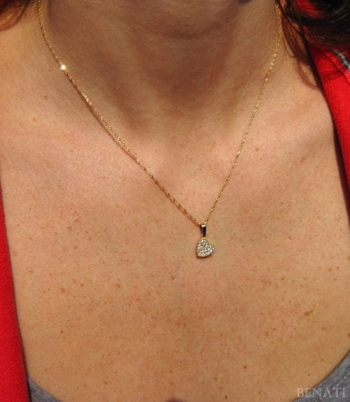 Heart pendant, Gold heart necklace
