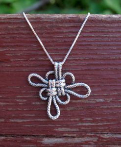 Infinity Gold Neckalce Love Knot, Pendant 14k Gold Japanese Lucky Neckalce