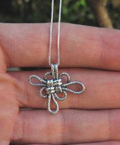 Infinity Gold Neckalce Love Knot, Pendant 14k Gold Japanese Lucky Neckalce