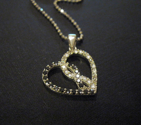 Infinity heart pendant, Infinity Diamond heart pendant