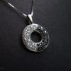 Infinity Pendant In White Gold With Black And White Diamonds - ying yang pendant, 14k white mobius pendant