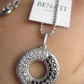 Infinity Pendant With Black And White Stones - A perfect balance pendant for you - ying yang pendant, mobius pendant