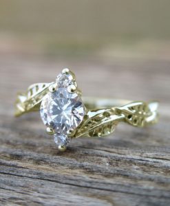 Leaf Engagement Ring, Leaves Engagement Ring