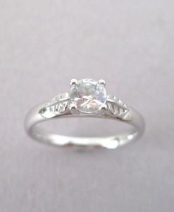 Leaf Engagement Ring, Moissanite vintage Ring