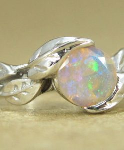 Leaf Engagement Ring, Opal Engagement Ring