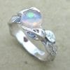 Leaf Engagement Ring, Opal Engagement Ring