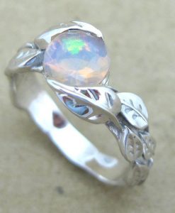 Leaf Engagement Ring, Opal Engagement Ring