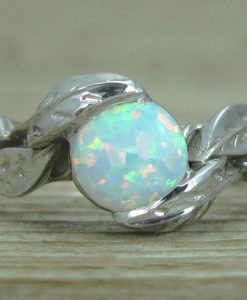 Leaf Engagement Ring, Opal Engagement Ring
