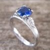 Leaf Engagement Ring, Sapphire Engagement Ring