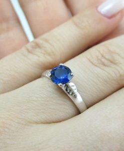 Leaf Engagement Ring, Sapphire Engagement Ring