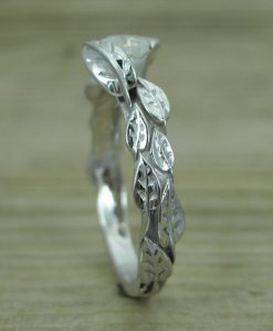 Leaf moonstone Gold ring, engagement ring