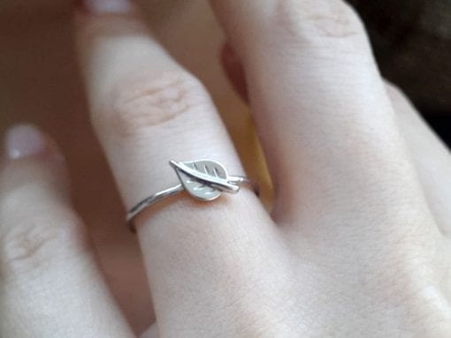 Leaf Ring: Terra-Cotta Stackable Rings Harmony