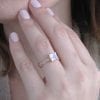 Leaf Ring With Square Cut Moonstone, Princess Cut Moonstone Ring
