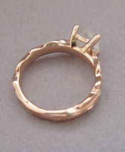 Leaf Ring With Square Cut Moonstone, Princess Cut Moonstone Ring