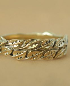 Leaf Wedding Ring, Gold Wedding Leaf Ring