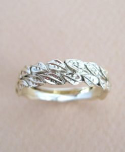 Leaf Wedding Ring, Gold Wedding Leaf Ring
