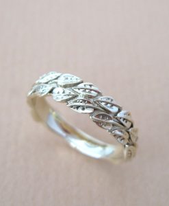 Leaf Wedding Ring, Gold Wedding Leaf Ring