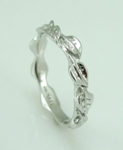 Leaf Wedding Set, Leaf Engagement Ring Set