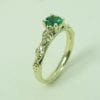 Leaves Engagement Ring, Emerald engagement ring