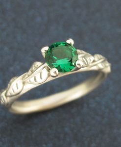 Leaves Engagement Ring, Matte Finish engagement ring