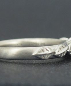 Leaves Engagement Ring, Matte Finish engagement ring