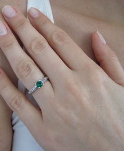 Leaves Engagement Ring, Matte Finish engagement ring