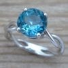 London Blue Topaz Engagement Ring, London Blue Topaz Infinity Engagement Ring