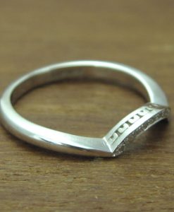 Matching Wave Wedding Ring With Diamonds, Antique Diamond Wave Wedding Band
