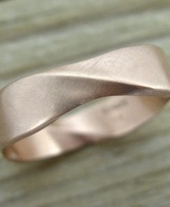 Matte Rose Gold Mobius Wedding Ring, 6mm Width Mobius Ring