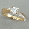 Mobius Wave Diamond Engagement Ring, Yellow Gold Diamond Mobius Engagement Ring