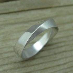 Mobius Wedding Band With Matte Texture, 4.5mm Mobius Wedding Ring