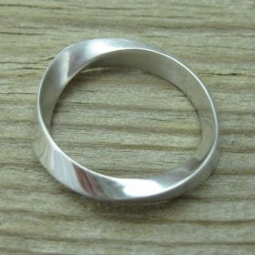 Mobius Wedding Band With Matte Texture, 4.5mm Mobius Wedding Ring