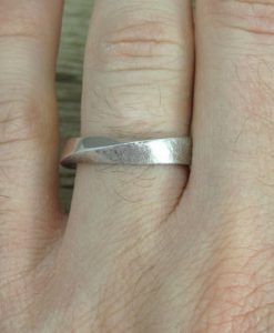 Mobius Wedding Band With Scratched Texture, 4.5mm Mobius Wedding Ring