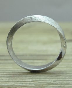 Mobius Wedding Band With Scratched Texture, 4.5mm Mobius Wedding Ring