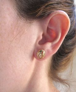 Modern Oval Stud Earrings - Contemporary Solid 14k Yellow Gold Earrings - Bridal Earrings - New Designer Studs