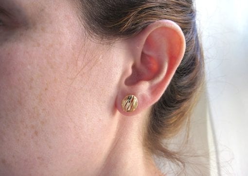 Modern Oval Stud Earrings - Contemporary Solid 14k Yellow Gold Earrings - Bridal Earrings - New Designer Studs