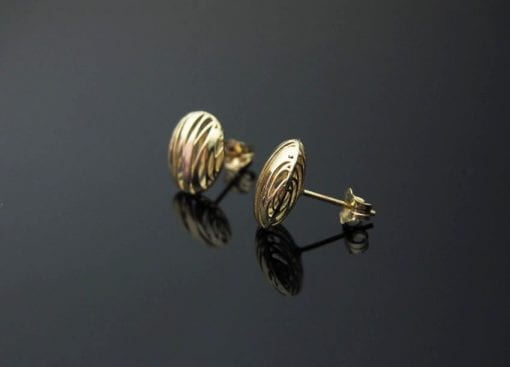Modern Oval Stud Earrings - Contemporary Solid 14k Yellow Gold Earrings - Bridal Earrings - New Designer Studs