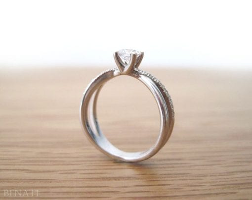Moissanite Infinity Engagement  Ring, Diamond Infinity Engagement Ring