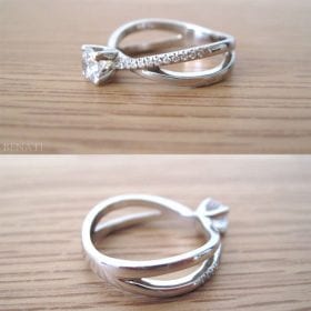 Moissanite Infinity Engagement  Ring, Diamond Infinity Engagement Ring