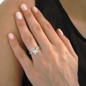 Moissanite Leaves Engagement Ring, Oval Engagement Ring